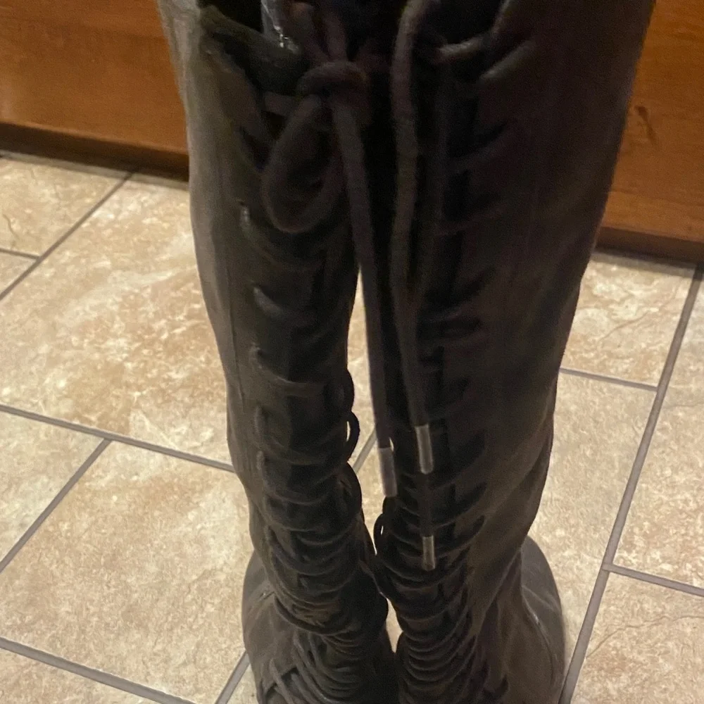 Slouchy Chocolate Brown Over the Knee Size 8 Decorated Boots Collegiate